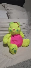 Vintage STUFFINS Brans Neon Teddy Bear