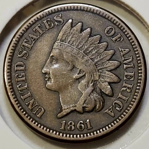 1861 CN Indian Head Cent - XF - Civil War Year **Semi-Key: 10,100,000 Minted**
