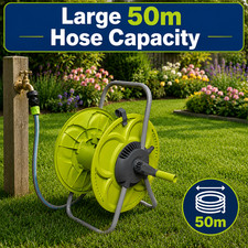 Garden Floor Standing Easy Wind Hose reel,Holds 50m Hosepipe
