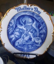 Dresden Mother's Day Plate 1972  Doe and Fawns Mothers Love