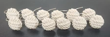 Vintage Set Of 12 White/Cream Shower Curtain Hooks