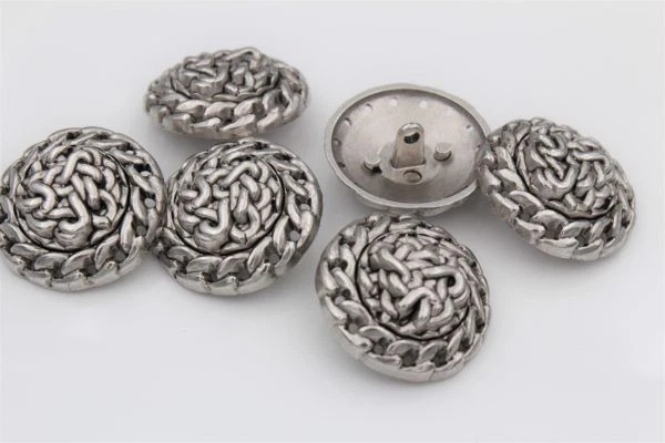 6 Stück massive silber Metallknöpfe cooles Design - Bild 2 von 2