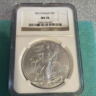 2012 Uncirculated Silver Eagle Graded MS70 By NGC