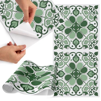 Dekorfolie Zum Zuschneiden Grüne Ornamente Dynamische Pflanzenmuster 65x130 - Bild 1 von 4