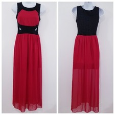 Sweet Storm Women size Small Colorblock Cutout Maxi Dress Summer Midriff