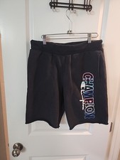 Vintage Champion Reverse Weave Sweat Shorts Mens Size M Medium Black Neon