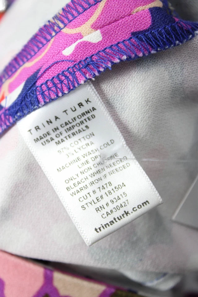 Pantalones Cortos Trina Turk Mujer Estampado Floral Tiro Medio Multicolor Algodón Talla Mediana Foto 4 de 4