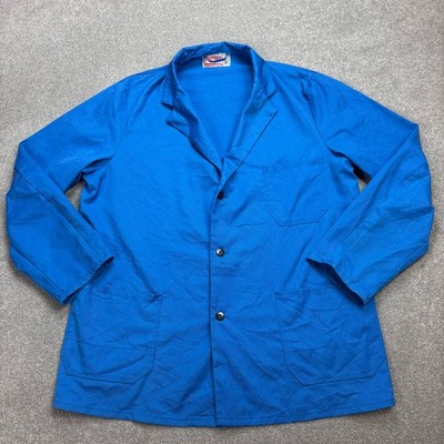 Französische Jacke Erwachsene Large blau Vintage Canvas Hausarbeit Arbeitskle...