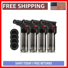 4 Pack Eagle Jet Torch Gun Lighter Adjustable Flame Windproof Butane
