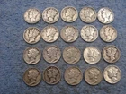 20 SILVER MERCURY DIMES WITH DATES lot 961