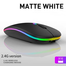 Bluetooth 5.1 Wireless Mouse Rechargeable RGB Backlight Mice Comfort Silent