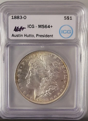 1883-O Morgan Silver Dollar Silver Coin, ICG MS-64+ Lightly Toned  Great looking