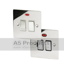 13 Amp Fused Spur Switch with Neon indicator in Polished Chrome Flat Style