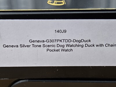 Geneva Silver Tone Scenic Dog Watching Duck with Chain Pocket