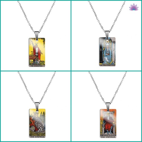 Tarot Card Necklace | Colorful Witchy Pendants Of Major Arcana Trump Tarot Cards - Picture 6 of 31