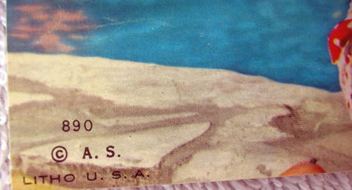 Litografía de arte calendario 1950, con título, estampado de la Diosa del Sol # 890 - Imagen 5 de 5