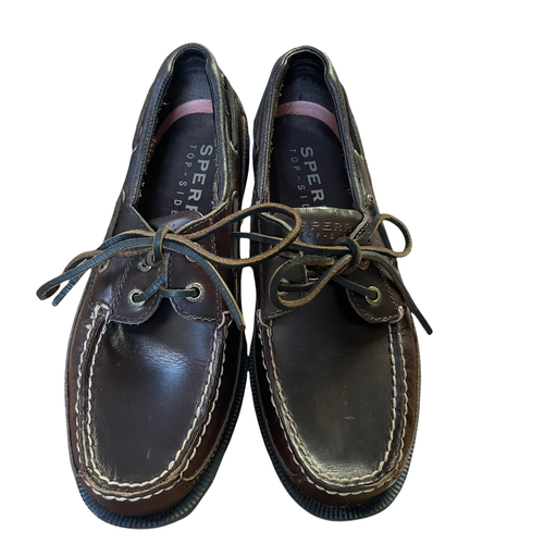 Zapatos Mocasines Sperry Top Sider Charter Amaretto Cuero Marrón 2 Ojos Barco Para Hombres 8 M - Imagen 5 de 11