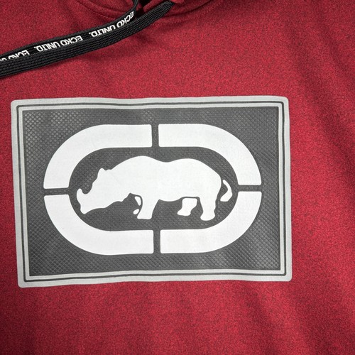 Vintage Ecko Unltd Hoodie Mens L Red Sweatshirt Y2K Hip Hop Rhino Logo Skater - Picture 3 of 16