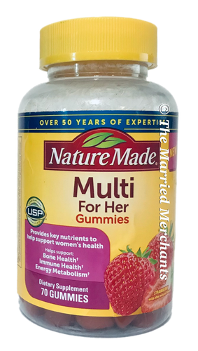 Nature Made Multi For Her Gummies Strawberry 70 each Free US Ship 5/2025 FRESH!