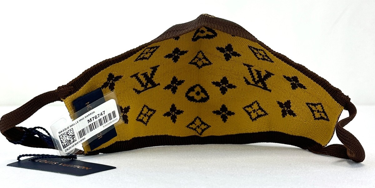 ルイヴィトン　マスクマイユM76747 LOUIS VUITTON Monogram Brown Knit Face Mask S00 M76747