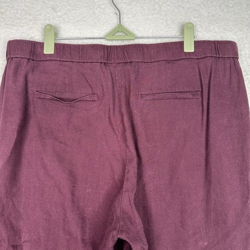 J. Jill Linen Blend Stretch Pants Womens L Burgundy Ankle Pull On Elastic Waist - Picture 5 of 14