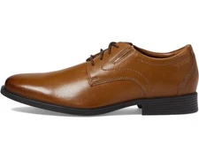 Men's Clarks Whiddon Plain Dress Casual Lace Up Oxford Dark Tan Leather 52919