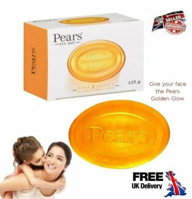Pears Transparent Amber Soap Pure & Gentle with Natural Oils 125g UK Seller