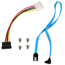 SATA Latching Angled Data Cable IDE Power Wire PC HDD DVD CD Drive Internal Lead