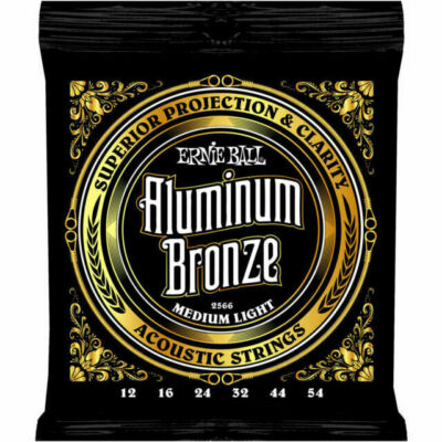 Ernie Ball Medium Light Aluminum Bronze Acoustic Guitar Strings - 12-54 Gauge -