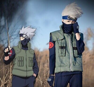  Anime Cosplay Costume Hatake Kakashi Vest Uniform Suits  Halloween Party Jacket Pants 3-piece set : Clothing, Shoes & Jewelry