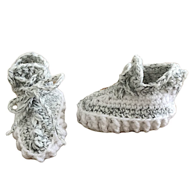 Gris Yzy Infantil Bebé Zapatillas Crochet Niño Niña Bebé Crochet Zapatos, Zapatos de Bebé Foto 2 de 4