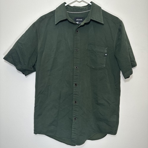 Camicia Marmot uomo verde medio casual preppy bottoni tasca logo outdoor adulto
