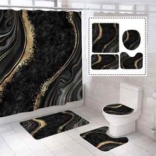 beifivcl 4Pcs Luxury Marble Shower Curtain Sets, Bathroom Sets with Shower