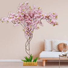 Artificial Cherry Blossom Tree Fake Sakura Tree For Bridal Bouquets Decor US
