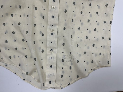 Vintage 70s Sears Shirt Men Small Crest Crown Print Long Sleeve Disco Retro EUC - Picture 12 of 18