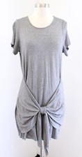Dolan Anthropologie Gray Short Sleeve Knit Tie Waist Mini Casual Dress Size S