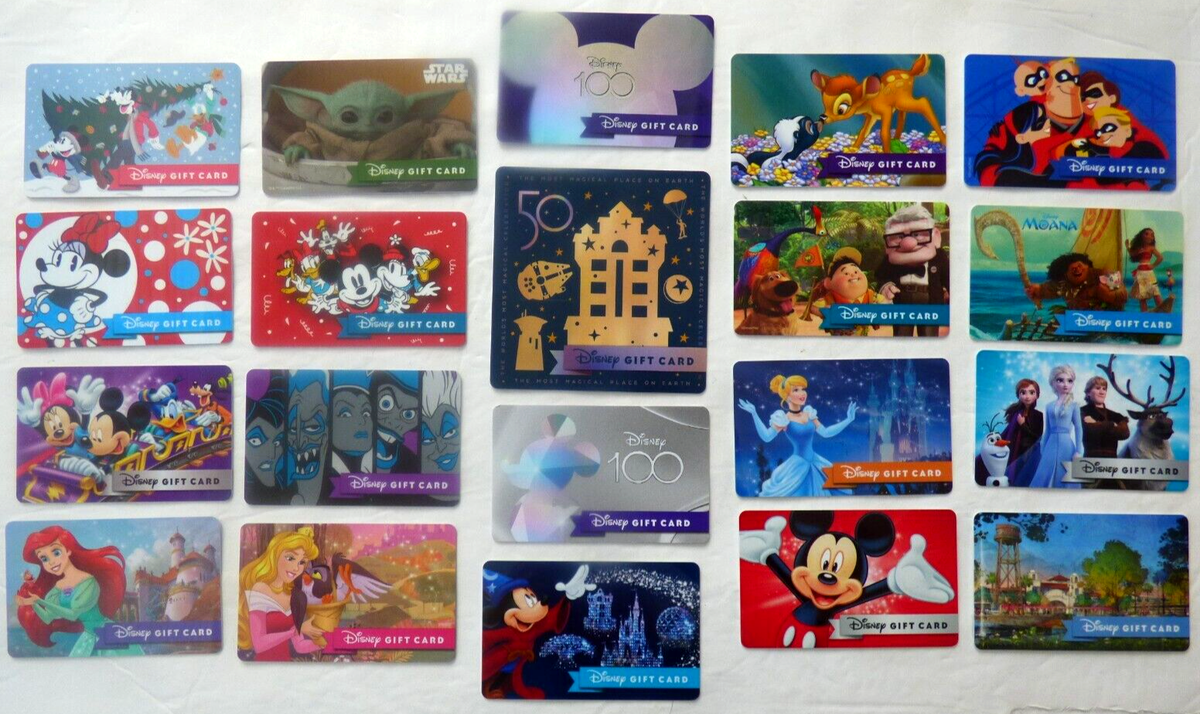 Disney Gift Card - LOT of 20 Diff - 100th & 50th Ann -Collectible
