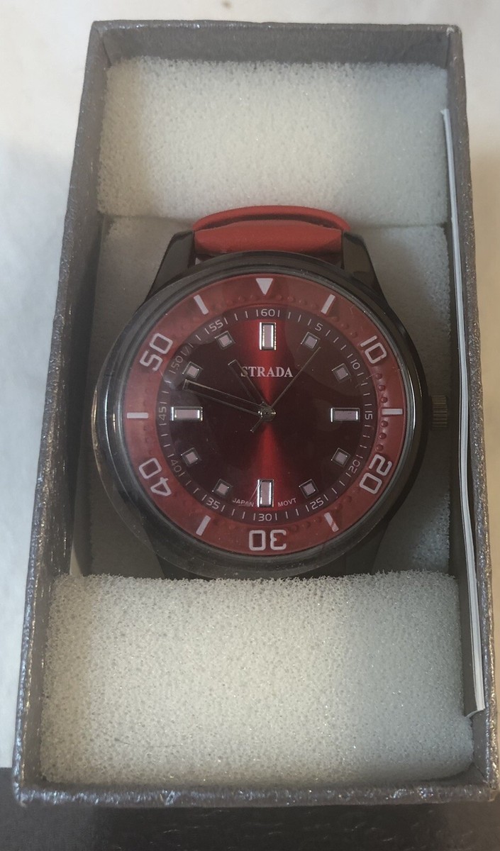 Strada Genoa Watch With Red Band | eBay display picture 3