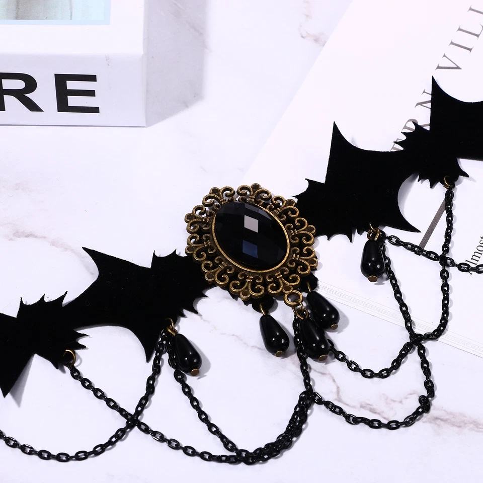 2Pcs Women Sexy Black Rose Lace Masquerade Mask Choker Collar Party Ball Costume - Image 4 of 4