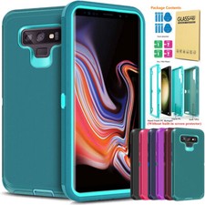 For Samsung Galaxy Note 9 10 20 Shockproof Heavy Duty Case Cover Tempered Glass
