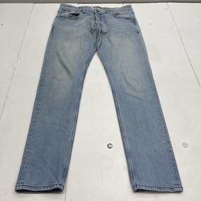 Kuyichi Pure Goods Organic Cotton Jim Tapered Blue Jeans Mens Size 34/34