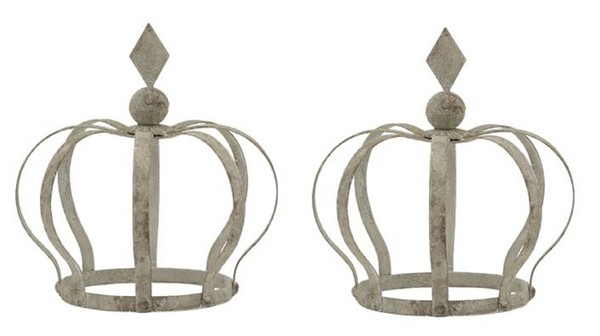 Garten-Krone Deko-Krone Pflanz-Krone Metall Shabby Antik Optik Preis FüR 2 StüCk-image