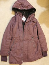 Khujo Women’s Burgundy Parka Jacket Coat Size S