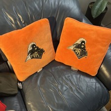 Purdue University Pillow Lot Of 2 14” X 14” Soft Rare Sewn Logo