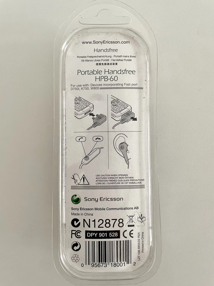 Sony Ericsson HPB-60 Wired Hands Free HeadSet Headphone- BRAND NEW SEALED - Image 2 of 2