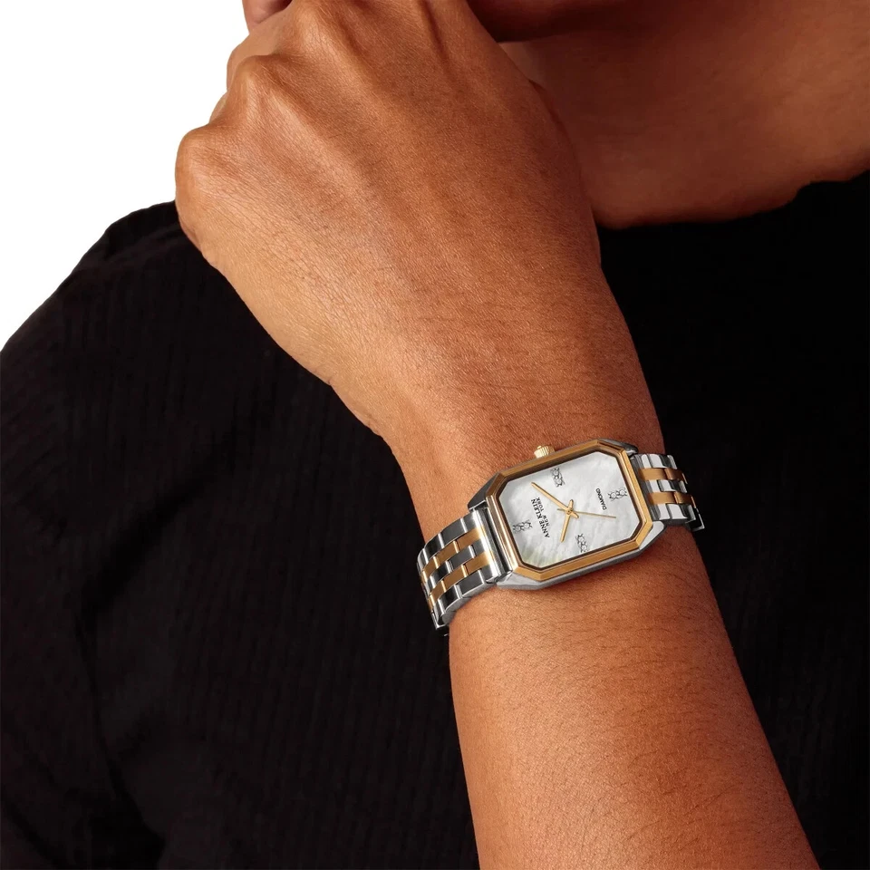 Reloj Anne Klein New York Dos Tonos Diamante Octágono Mujer 12/7751MPTT/NUEVO CON ETIQUETA Foto 4 de 4