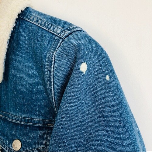 Chaqueta de Jean Madewell De Gran Tamaño Edición Sherpa XXS Denim Defecto Lavado Pino - Imagen 11 de 12