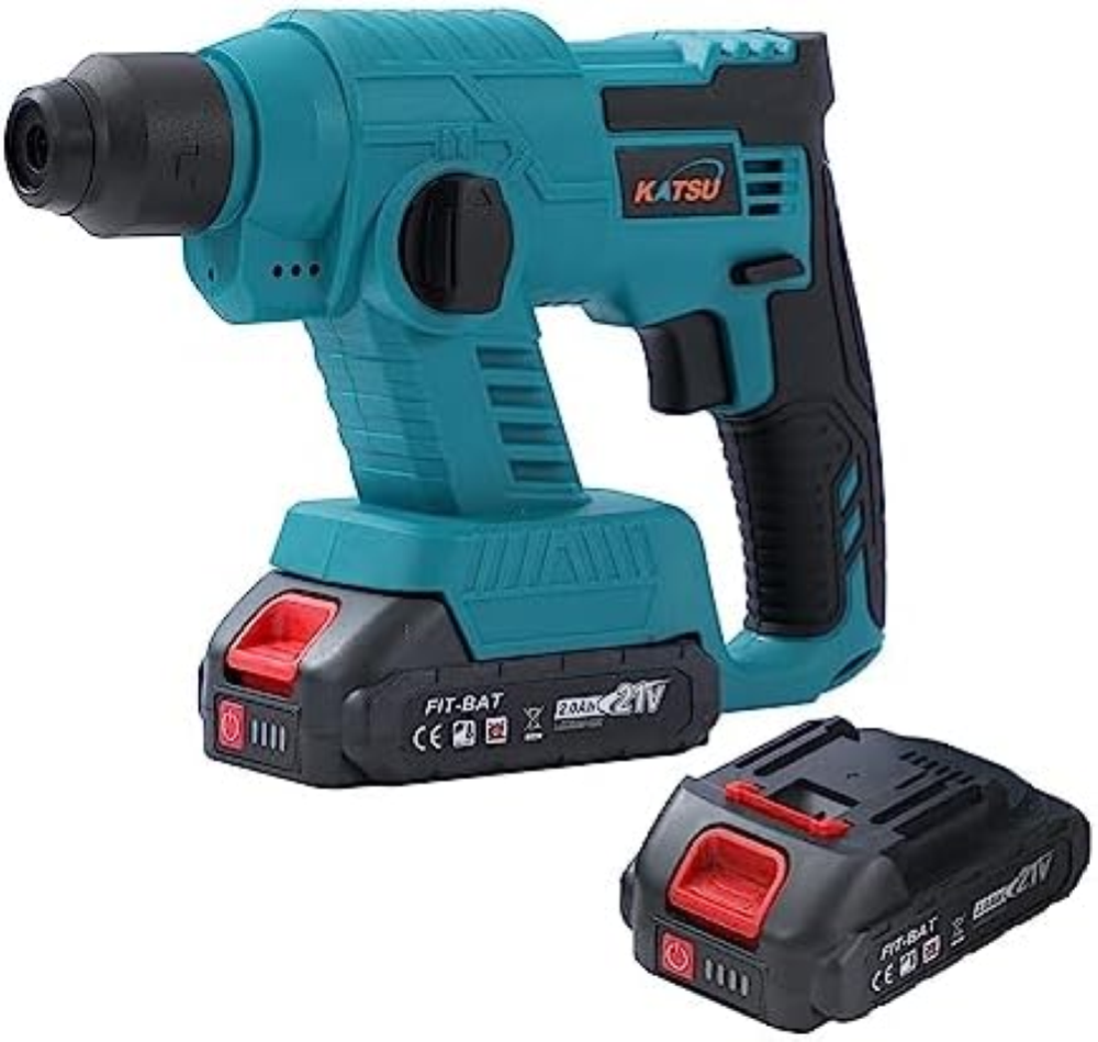 KATSU FIT-BAT 21V Martello Perforatore a Batteria Tassellatore SDS con 2 x 1,5Ah