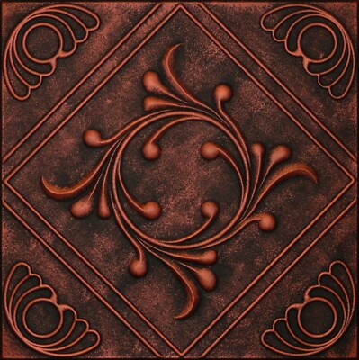 3D Decorative Ceiling Tiles Glue Up R2 BLACK Copper Hand Painted Sale!!