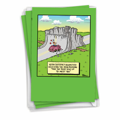 Pack of 3 Funny St. Patrick's Day Cards w/ 5x7'' Env. - May The Road Rise Up